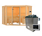 Karibu Sauna »Rachel 2« im Set mit 9-kW-Ofen und finnischer Steuerung