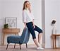 Bengalin-Hose in 3/4-Länge, navy