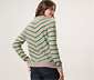 Gestreifter Strickpullover mit Stehkragen, creme