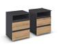 rauch 2 Nachttische »Joel«, grau metallic/Eiche Artisan