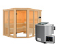 Karibu Sauna »Scarlett 3« im Set mit 9-kW-Bio-Ofen und Bio-Steuerung