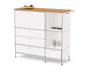 Sideboard Metall »CN3« mit Holzplatte, 1 Klappenfach und 4 Schubladen, weiß