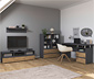 rauch Kommode »Joel«, 4 Schubladen und 6 Nischen, grau metallic/Eiche Artisan