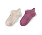 2 Paar Sportsneaker-Socken, lila/beige