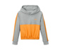 Cropped-Hoodie, grau-gelb meliert
