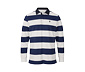 Langarm-Poloshirt, blau-weiß