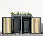 Mülltonnenbox mit Blumenkasten, anthrazit