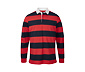 Langarm-Poloshirt, navyfarben-rot