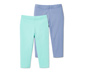 2 Leggings in 3/4-Länge, türkis und mittelblau