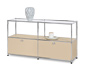 Sideboard Metall »CN3« mit 2 Klappen und Glasböden, beige