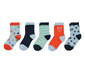 5 Paar Socken, blau, orange, grün