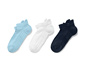 3 Paar Unisex-Profi-Laufsocken, weiß/blau