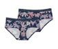 2 Pantys, blau mit Blumen