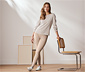 Basic-Leggings aus Heavy-Jersey, cremefarben