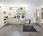 Waschmaschinenschrank mit Unterschrank, rechts, kieselgrau