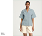 NAH/STUDIO Seersucker-Bluse | Baumwolle, Stormy Grey