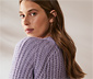 Grobstrick-Pullover mit Wolle, fliederfarben meliert