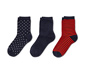 3 Paar Socken, blau-rot