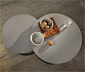 2 Couchtische mit Beton-Tischplatte
