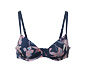 Push-up-BH, blau mit Blumen