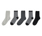 5 Paar Socken, grau-schwarz-weiß