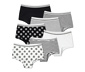7 Mädchen-Pantys, schwarz-weiß