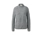 Strickpullover mit Stehkragen, grau meliert