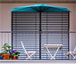 Leco Balkon-Sonnenschirm, halbrund, türkis