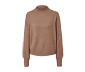 Strickpullover mit kleinem Stehkragen, beige