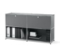 Sideboard Metall »CN3« mit versetzbaren Klappenfächern, grau