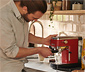 »Lapressa« Siebträgermaschine, rot