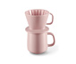 Kaffeebecher mit Filter, rosa