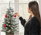 Evergreen LED-Weihnachtsbaum mit geflochtenem Übertopf, ca. 90 cm