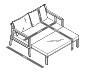 Loungesofa mit ausziehbarem Fußteil