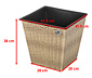 2 XL-Pflanzgefäße aus Polyrattan, naturfarben