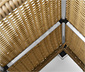 2-in-1-Pflanzgefäß-und-Raumteiler aus Polyrattan, ca. 73 x 76 cm, naturfarben