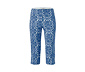 Bedruckte Stretchhose in 3/4-Länge, blau