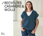 NAH/STUDIO Strick-Pullunder | recycelter Cashmere und Merinowolle, blue melange