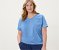 Blusenshirt mit Crochet-Tape, hellblau