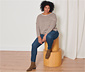 Gestreiftes Langarmshirt, beige