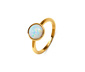 Ring, 23 Karat vergoldet, mit synthetischem Opal