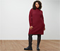 Geripptes Strickkleid mit Stehkragen