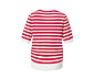 Feinstrick-Pullover, rot-weiß gestreift