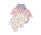 5 Baby-Bodys mit Mitwachsfunktion, Prinzessin