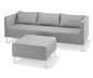 Lounge-Sofa mit Sunbrella®-Stoff, hellgrau