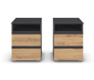 rauch 2 Nachttische »Joel«, grau metallic/Eiche Artisan