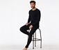 SCHIESSER Langarmshirt mit Bio-Baumwolle, schwarz