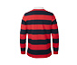 Langarm-Poloshirt, navyfarben-rot