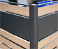 Mülltonnenverkleidung, Stahl, 2er, Holzoptik