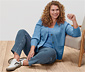 Strickjacke mit Wolle, hellblau